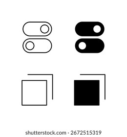 Switch and Tab Icon Collection in Line and Solid Style