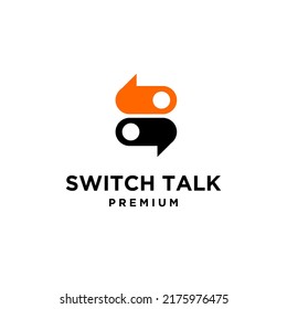 switch talk with bubble chat icon Start and shut down button switch symbol. Power on off. Illustration vector logo template design