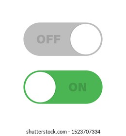 Switch toggle green grey isolated vector element. User On and Off button symbol sign. Technology concept. Internet or wed technology. EPS 10