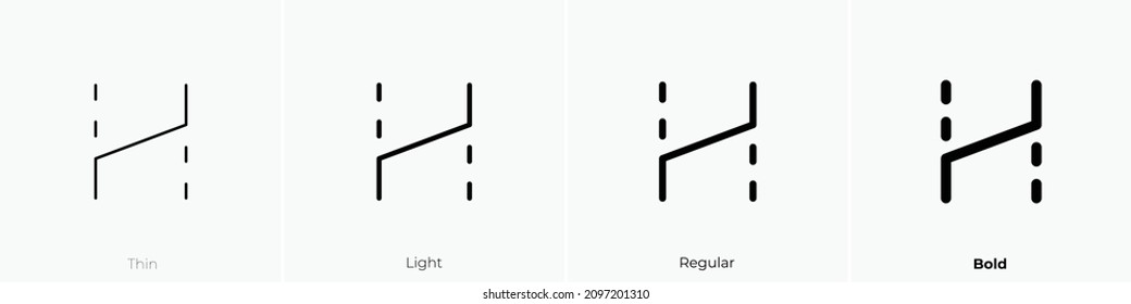 switch track icon. Thin, Light Regular And Bold style design isolated on white background