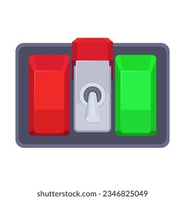 Switch vector illustration. Drawing of safety switches or circuit breaker, electric button for machine on white background. Technology, electricity concept