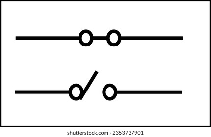 switch vector symbol, switch icon in electronic circuits