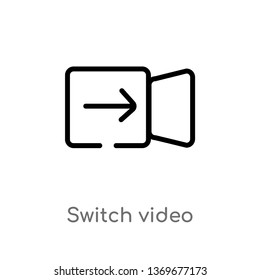 switch video vector line icon. Simple element illustration. switch video outline icon from user interface concept. Can be used for web and mobile