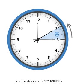 switch to winter time concept blue clock vector illustration EPS10