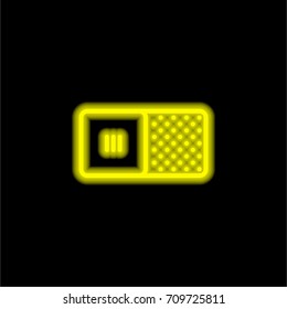 Switch yellow glowing neon ui ux icon. Glowing sign logo vector