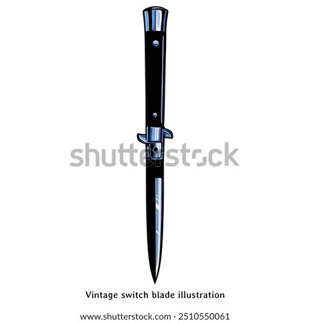 Switchblade illustration. Switch knife illustration