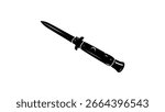 Switchblade Knife symbol,black isolated silhouette