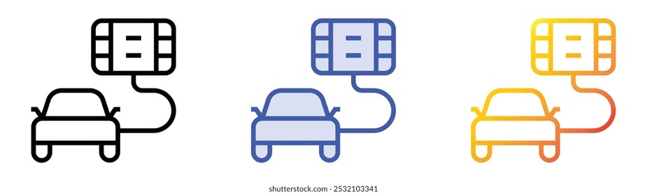 Icono de centralita. Lineal, relleno azul y diseño de estilo degradado aislado sobre fondo blanco