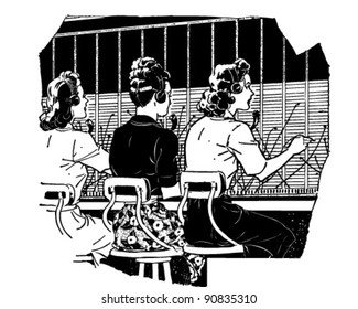 Switchboard Operators 2 - Retro Clipart Illustration