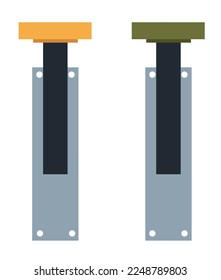 Switcher and buttons for tuning on and off, isolated elements of panel or gadget. Industrial electronic or electric device or instrument. Controller with toggles for switching. Vector in flat style