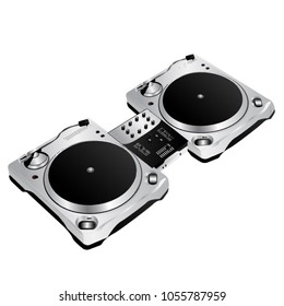 Switcher turntable for electro music vector illustration.