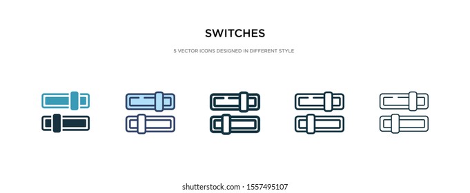 switches icon in different style vector illustration. two colored and black switches vector icons designed in filled, outline, line and stroke style can be used for web, mobile, ui