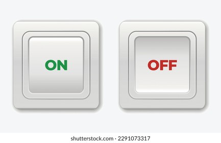 Switches for light. On and off wall switcher sign. Lineart toggle symbol. On Off Switch. Day and night mode switcher. Light and dark buttons. Light switch. Electric light switch in ON and OFF position