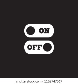 Switches on and off vector icon on black background