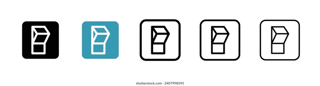 Switchgear vector icon set. Electrical Toggle Button vector symbol for UI design.