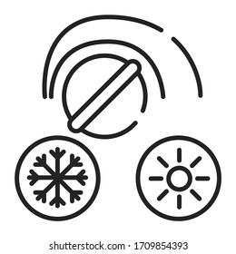 Switching heater black line icon. Option to increase or decrease th temperature or power of device. Pictogram for web page, mobile app, promo. UI UX GUI design element