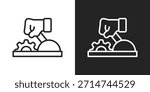Switching Icon In Black And White Line Style