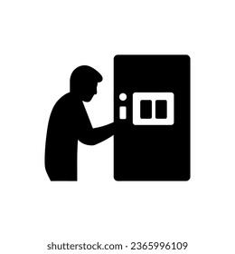 Switching off fusebox icon isolated on white background