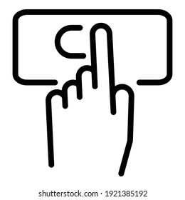 Switching on smartphone icon. Outline switching on smartphone vector icon for web design isolated on white background