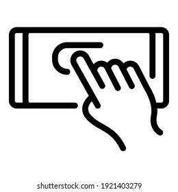 Switching smartphone icon. Outline switching smartphone vector icon for web design isolated on white background