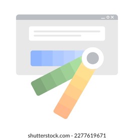 Switching website design color scheme semi flat color vector object. Palettes. Editable icon. Full sized element on white. Simple cartoon style spot illustration for web graphic design and animation