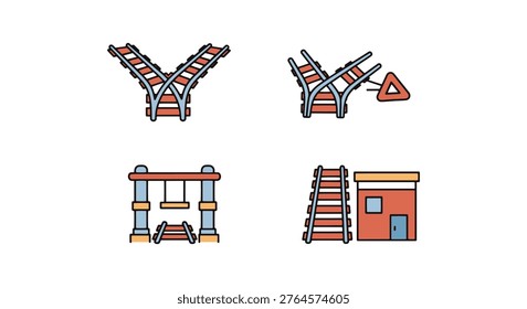 Switchyard Line art vector simple abstract decorative