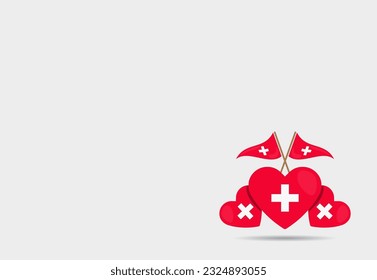 Switzerland 1st of August National Day. Banner Background Element Design, Swiss