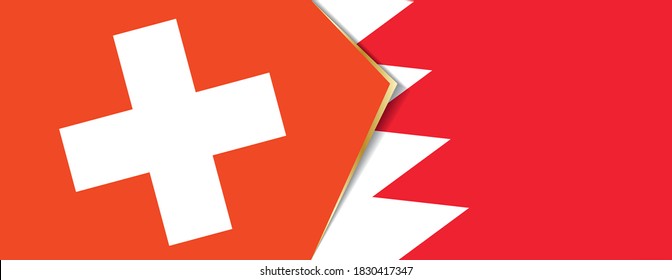 Banderas de Suiza y Bahréin, dos banderas vectoriales símbolo de relación o enfrentamiento.