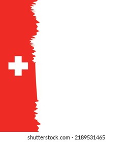 Switzerland banner. Swiss Vector Banner with transparent background. White cross ond red background.