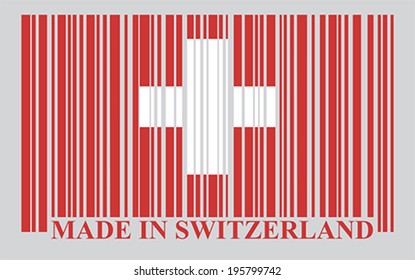 Switzerland barcode flag, vector