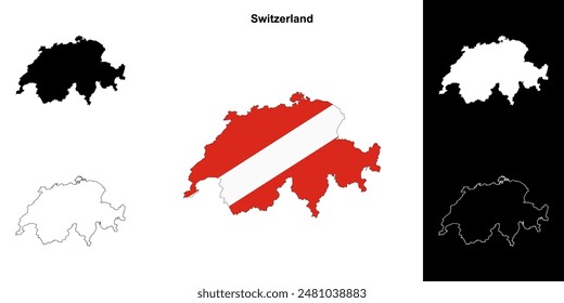 Schweiz Leere Umrisskarte