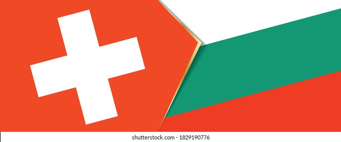 Switzerland and Bulgaria flags, two vector flags symbol of relationship or confrontation.