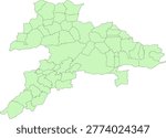Switzerland Canton Jura Vector Map with Municipalities
