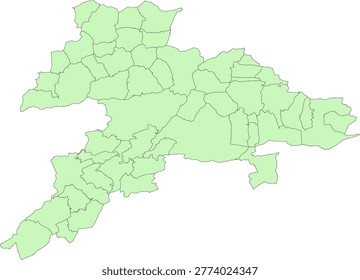 Switzerland Canton Jura Vector Map with Municipalities