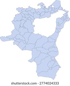 Switzerland Canton St. Gallen Vector Map with Municipalities