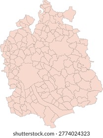 Switzerland Canton Zurich Vector Map with Municipalities