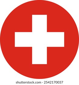 Schweiz Circle Flag, Circle Flag der Schweiz, Vektorbilder