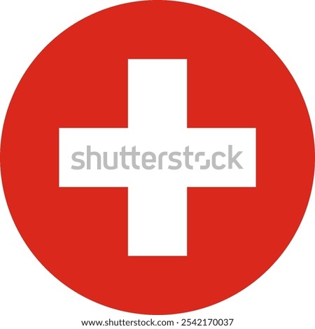 Switzerland Circle Flag, Circle Flag of Switzerland, Vector Images