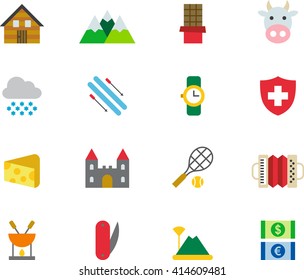 SWITZERLAND colored flat icons