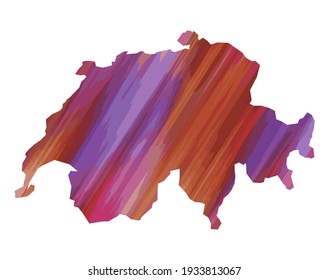 Switzerland colorful vector map silhouette