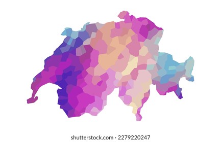 Switzerland colorful vector map silhouette
