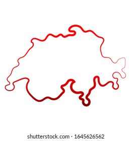 Die Schweiz färbt die Konturkarte. Vektorillustration, Hintergrund. Umriss