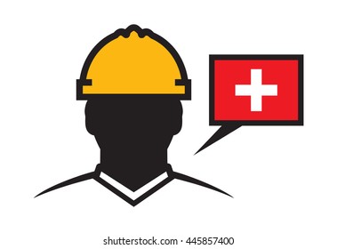 switzerland contractor vector icon