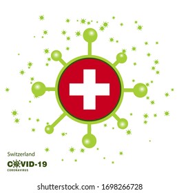 Switzerland Coronavius Flag Awareness Background. Stay home, Stay Healthy. Take care of your own health. Pray for Country