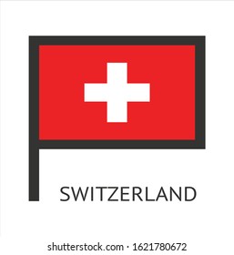 
switzerland country flag with a white background