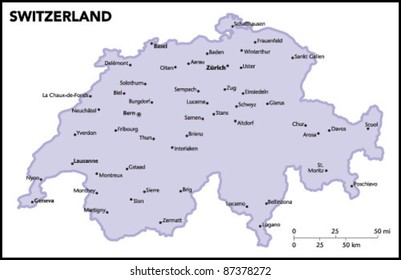 Switzerland Country Map