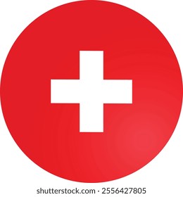 Switzerland Country Round Flag Vector