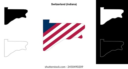 Schweiz County (Indiana) Outline-Kartenset