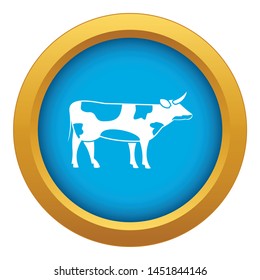 Switzerland cow icon blue vector isolated on white background for any design