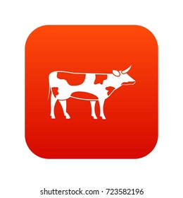 Switzerland cow icon digital red for any design isolated on white vector illustration